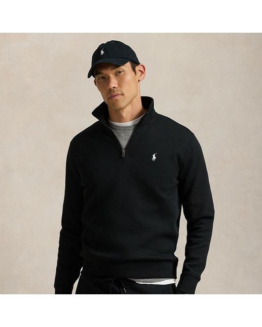 Polo Ralph Lauren Black Double-knit Quarter-zip Pullover for men