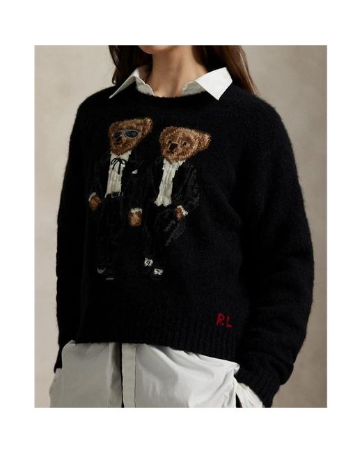 Maglia a girocollo Ralph Lauren & Ricky Bear di Polo Ralph Lauren in Black