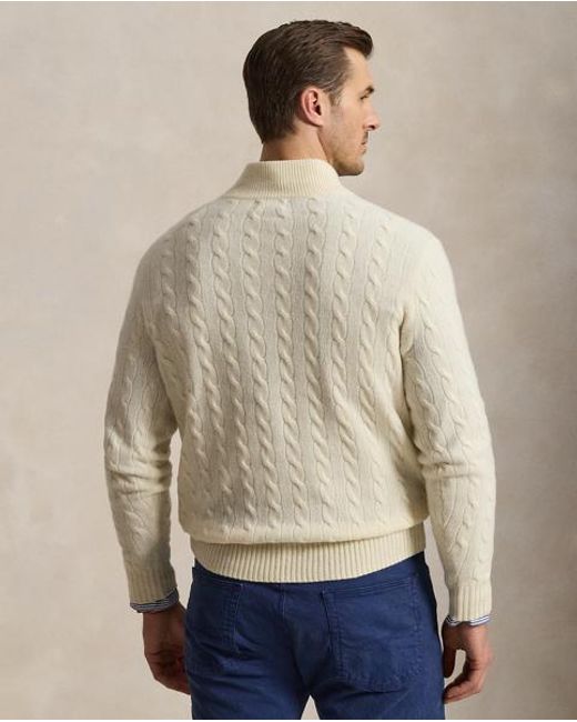Polo Ralph Lauren Natural Cable-Knit Quarter-Zip Jumper for men
