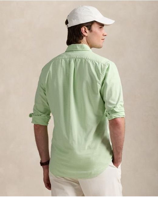 Polo Ralph Lauren Green Classic Fit Mineral-Dyed Oxford Shirt for men