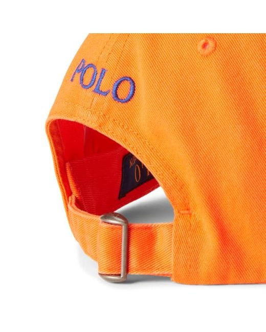 Polo Ralph Lauren Orange Cotton Chino Ball Cap for men