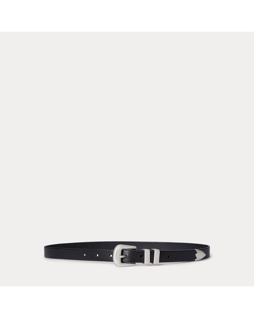 Polo Ralph Lauren Black Ralph Lauren Western Distressed Leather Belt