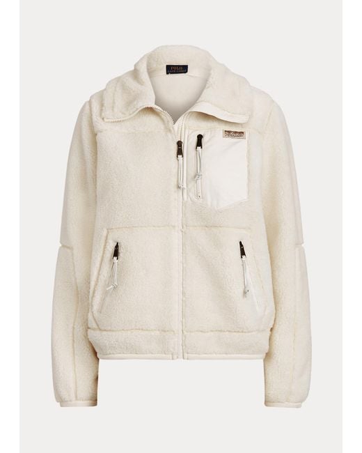 Polo Ralph Lauren Natural Leather-trim Fleece Zip Jacket