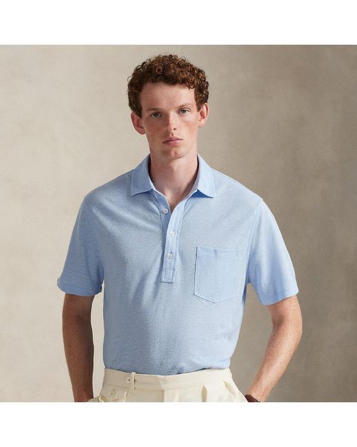 Polo Ralph Lauren Blue Standard Fit Linen Piqué Polo Shirt for men