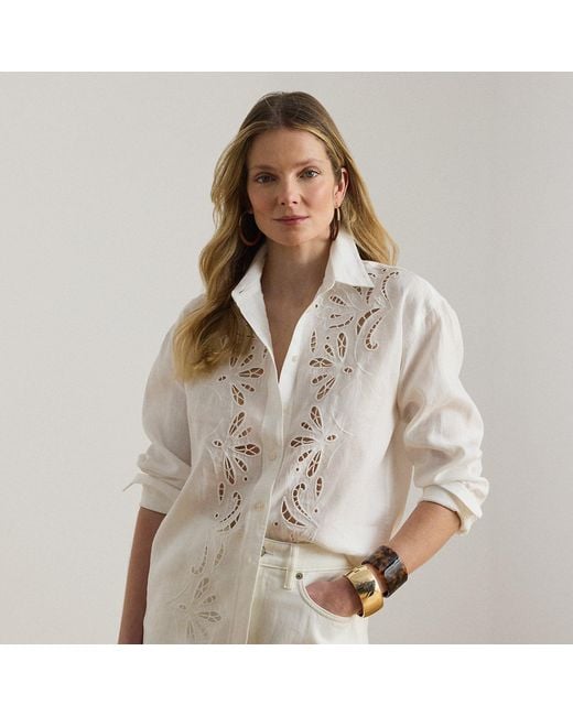 Ralph Lauren Natural Eyelet Linen Shirt