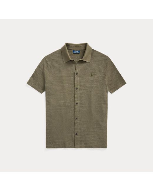 Polo Ralph Lauren Strukturierter Hemdpullover mit Leinen in Green für Herren