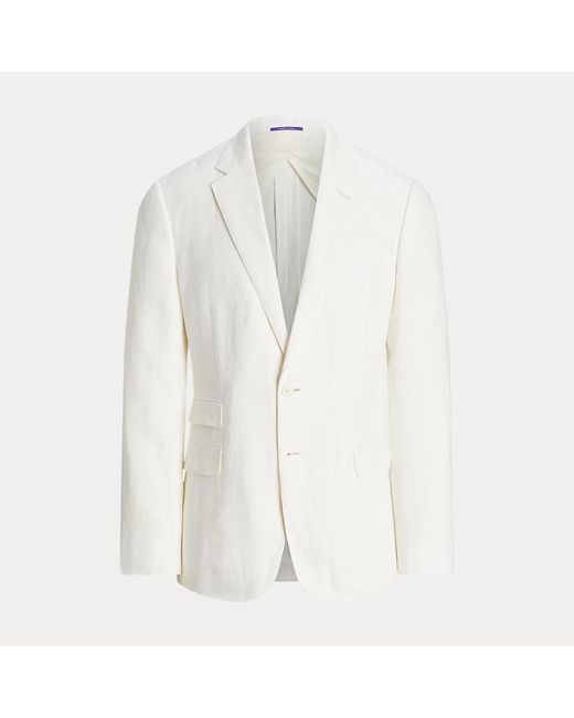 Ralph Lauren Purple Label Handgeschneiderte Leinen-Anzugjacke Kent in White für Herren