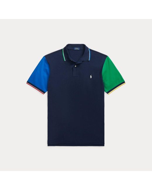 Ralph Lauren Große Größen - Piqué-Poloshirt in Color-Block-Optik in Blue für Herren