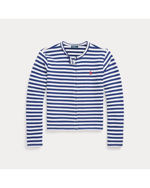 Polo Ralph Lauren Blue Striped French Terry Cardigan