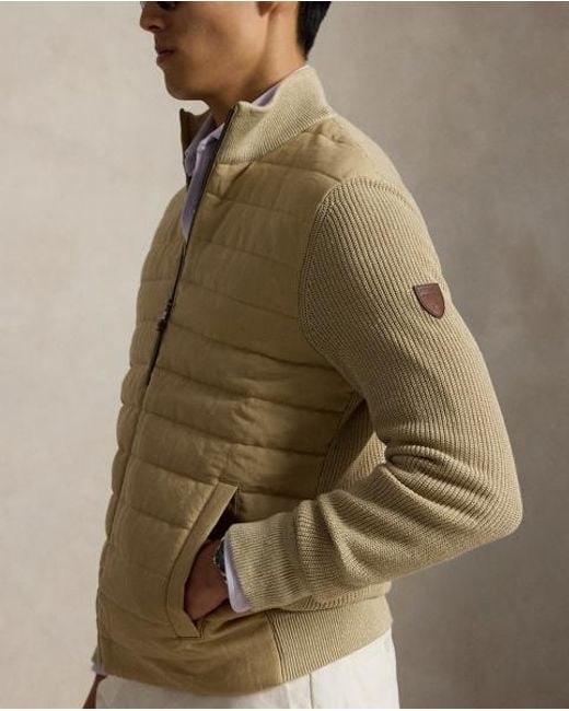 Polo Ralph Lauren Natural Hybrid Linen Full-Zip Jumper for men