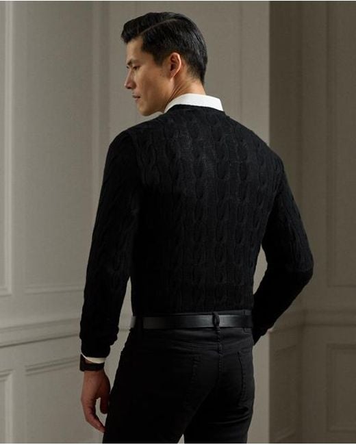 Ralph Lauren Kaschmirpullover Mit Zopfmuster in Black für Herren