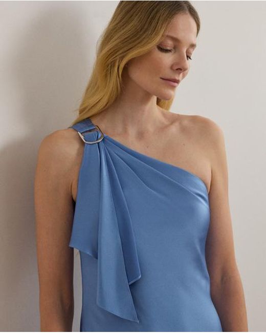 Robe Asymétrique En Charmeuse De Satin Ralph Lauren en coloris Blue