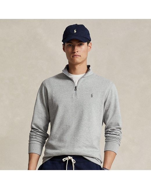 Polo Ralph Lauren Luxury Jersey Quarter-zip Pullover in Grey for Men