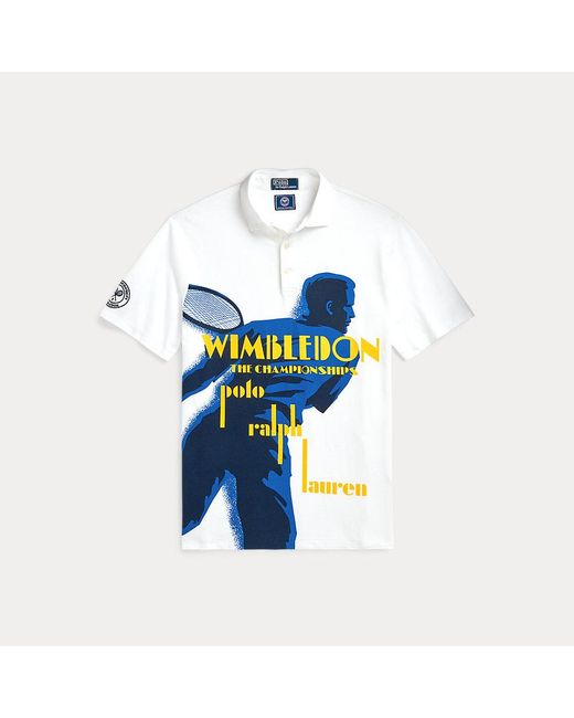 Polo Ralph Lauren Blue Wimbledon Classic Fit Graphic Polo Shirt for men