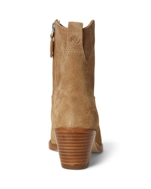Ralph Lauren Brown Harpher Suede Bootie