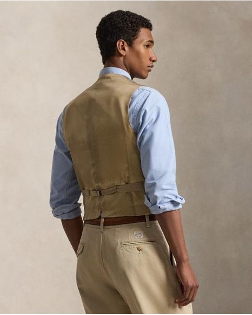 Polo Ralph Lauren Gray Wool Herringbone Tweed Waistcoat for men