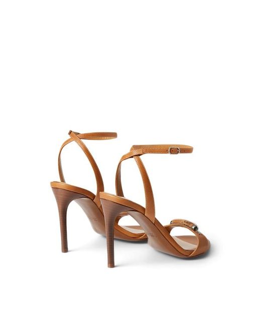 Sandali Presling in vitello 95 mm di Ralph Lauren in Brown