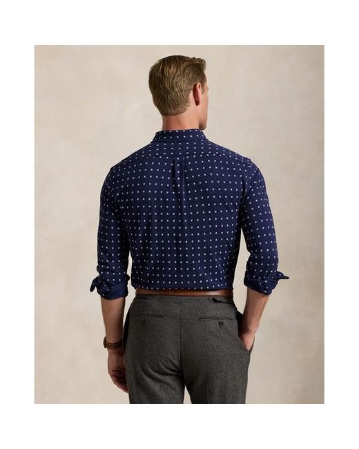 Polo Ralph Lauren Blue Square-print Featherweight Mesh Shirt for men