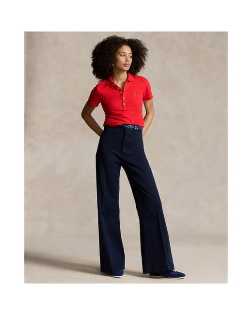 Ralph Lauren Red Slim Fit Stretch Polo Shirt