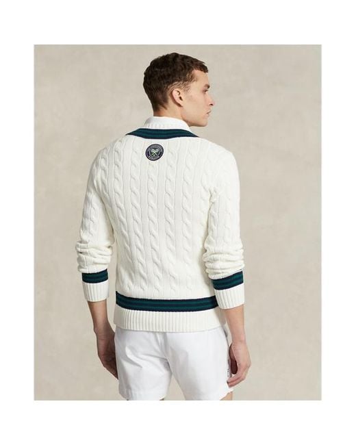 Polo Ralph Lauren Cricket-Pullover Wimbledon in White für Herren