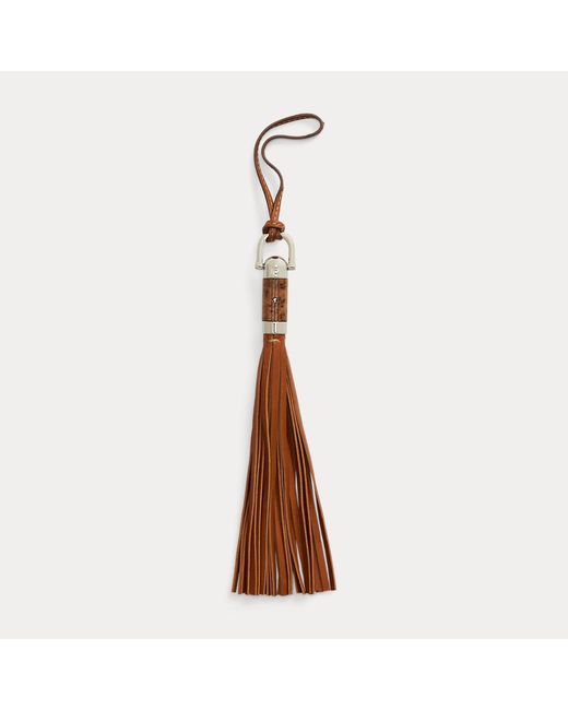 Ralph Lauren Brown The Ralph Lauren Calfskin Tassel Bag Charm