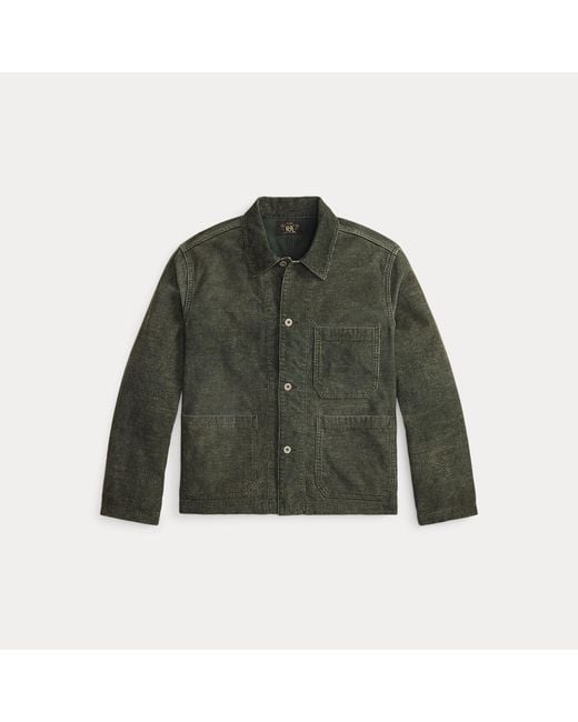 RRL Green Corduroy Shirt Jacket for men