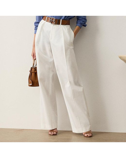 Ralph Lauren Jody Gewassen Katoenen Broek in het White