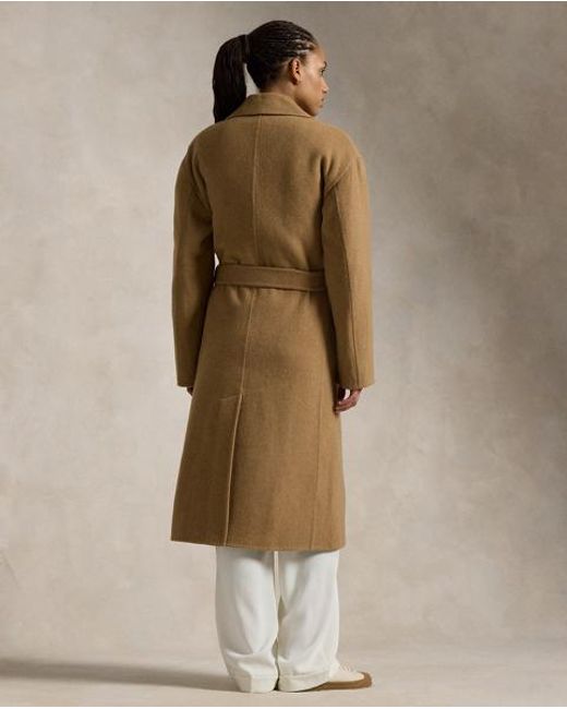 Polo Ralph Lauren Natural Double-Faced Wool Wrap Coat