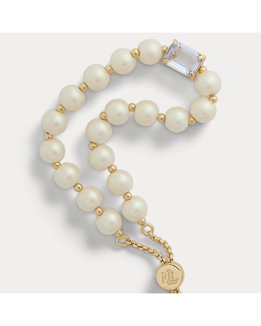 Ralph Lauren White Armband Mit Kunstperlen