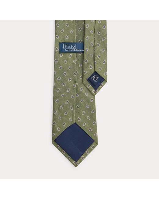 Polo Ralph Lauren Green Pine-Print Linen Tie for men