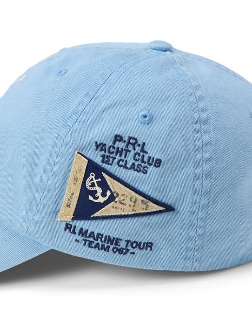 Ralph Lauren Blue Big Pony Twill Ball Cap for men