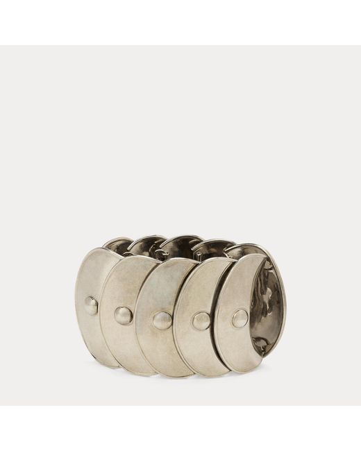 Ralph Lauren Brown Antiqued Overlapping Disc Cuff