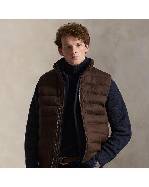 Polo Ralph Lauren Brown The Colden Linen Gilet for men