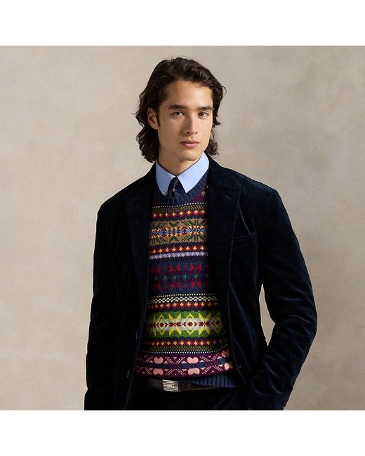 Ralph Lauren Black Polo Modern Fit Stretch Corduroy Jacket for men