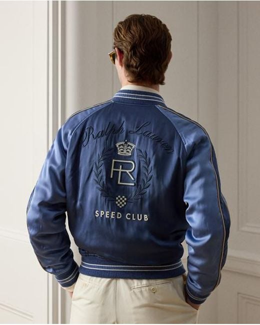 Ralph Lauren Blue Damon Reversible Satin Jacket for men