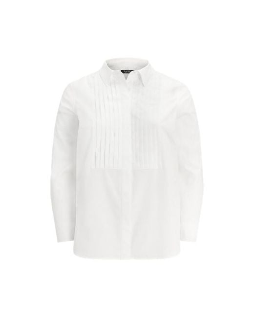 Ralph Lauren White Ralph Lauren Bib-Front Cotton Broadcloth Shirt