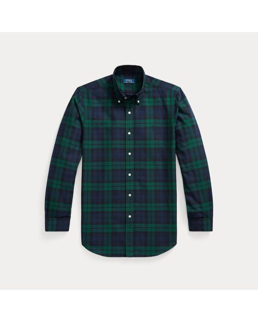 Polo Ralph Lauren Blue Custom Fit Tattersall Oxford Shirt for men