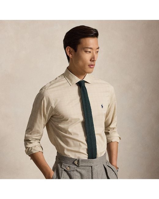 Polo Ralph Lauren Natural Custom Fit Glen Plaid Poplin Shirt for men
