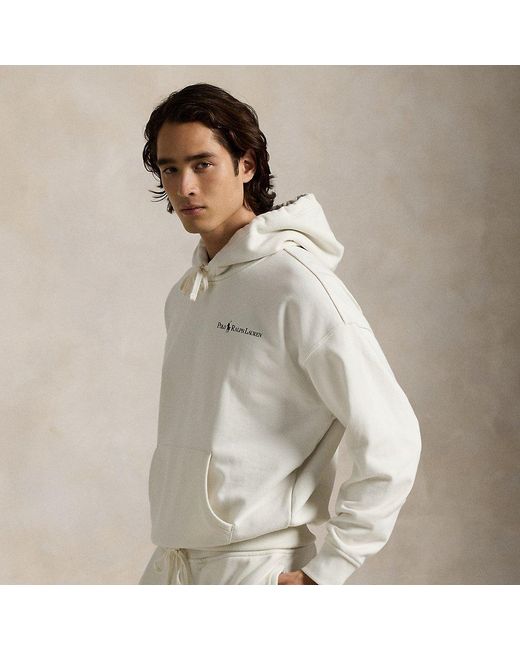 Polo Ralph Lauren Relaxed Fit Logo Fleece Hoodie in White for Men Lyst UK