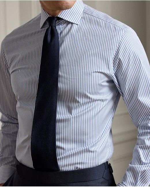 Ralph Lauren Blue Striped Twill Shirt for men