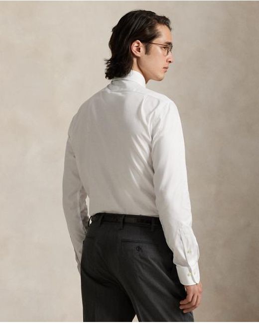 Polo Ralph Lauren White Custom Fit Textured Shirt for men