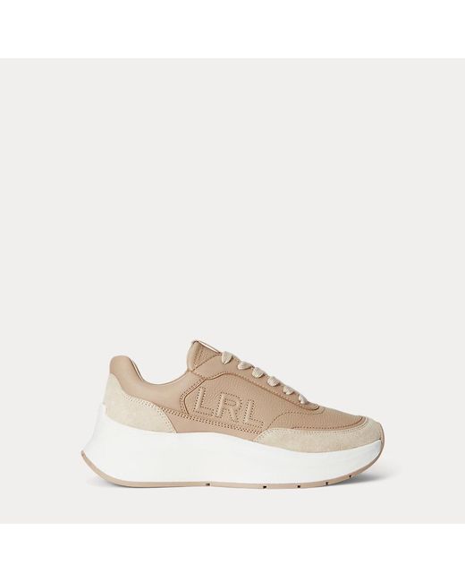 Ralph Lauren Natural Sneaker Franky Aus Walk- Und Wildleder