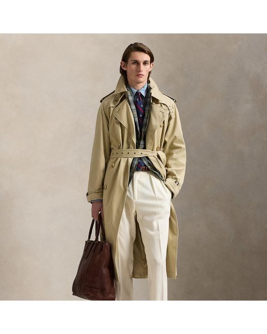 Polo Ralph Lauren Natural Lightweight Twill Trench Coat for men