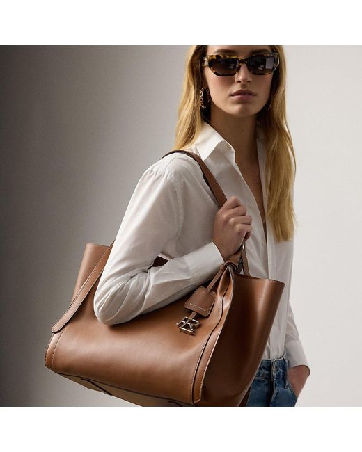 Ralph Lauren Brown Rl 888 Calfskin Tote
