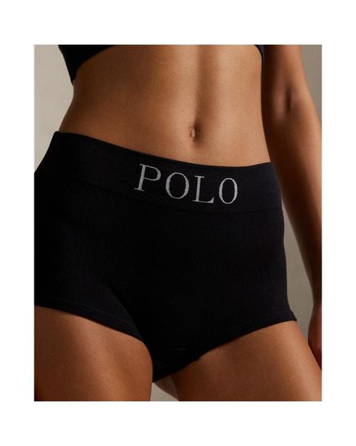 Pantaloncini a vita media con logo di Polo Ralph Lauren in Black