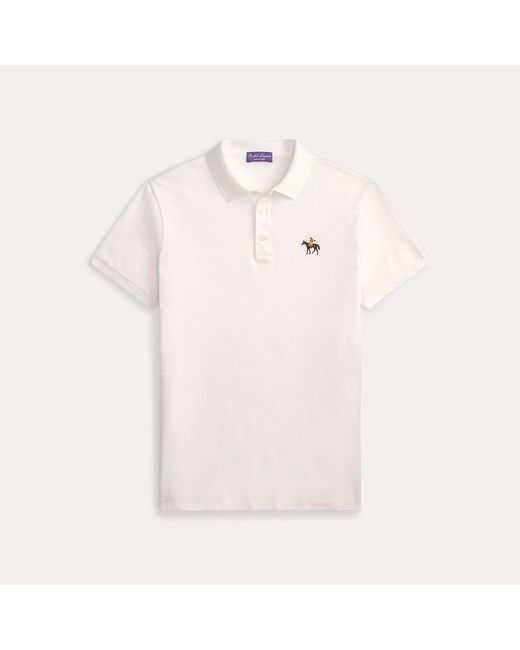 Ralph Lauren White Custom Slim Fit Piqué Polo Shirt for men