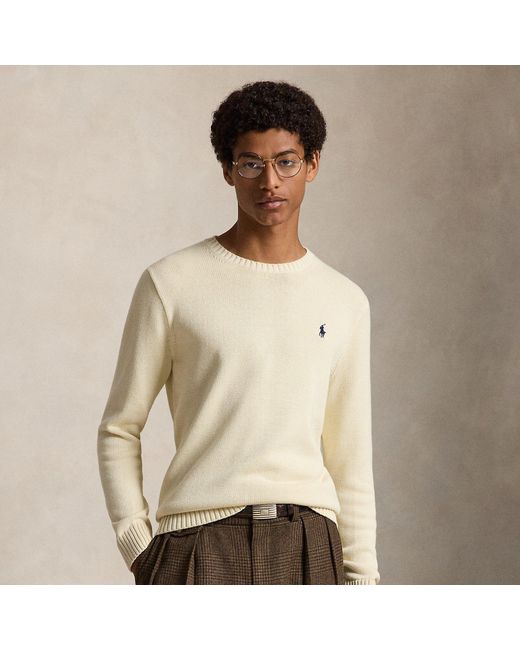 Polo Ralph Lauren White Cotton Crewneck Jumper for men