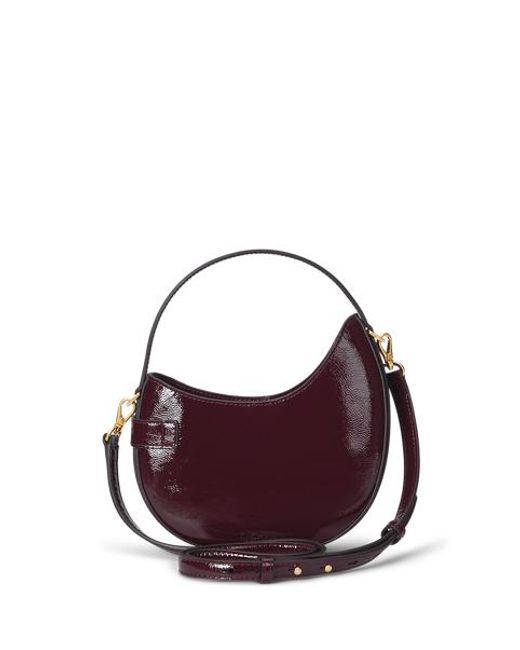 Ralph Lauren Blue Patent Leather Small Tasha Crossbody Bag