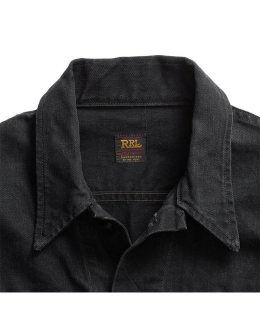RRL Worn-in Black Denim Trucker Jacket
