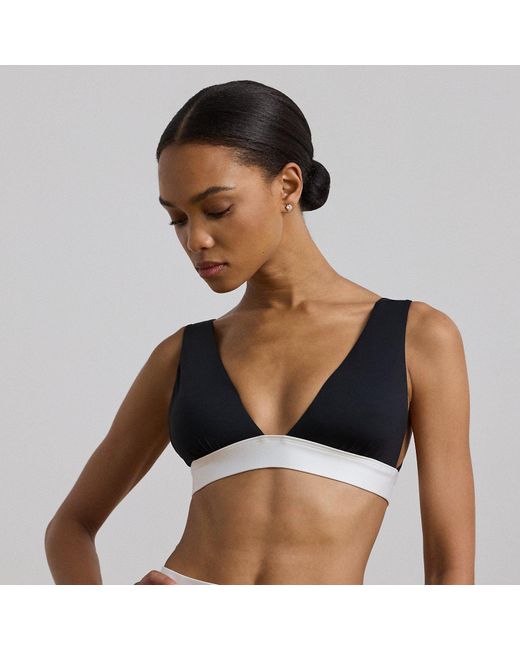 Ralph Lauren Black Two-Tone Bikini Top